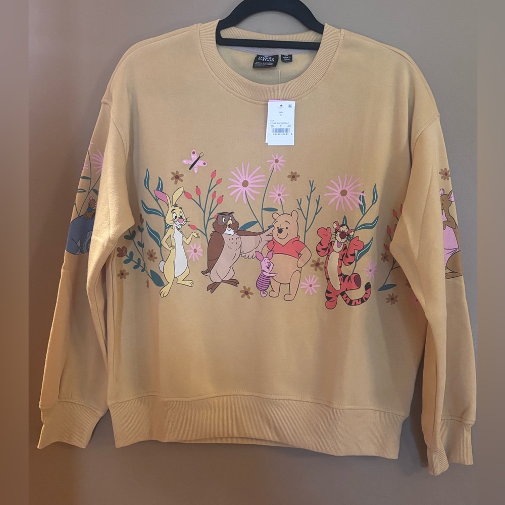 Women's Winnie Fleece Graphic Pullover Sweatshirt - Mustard Yellow X-Small - Picture 4 of 10
